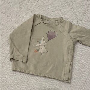 H&M Baby Sage Long Sleeve Bunny Sweater 9month